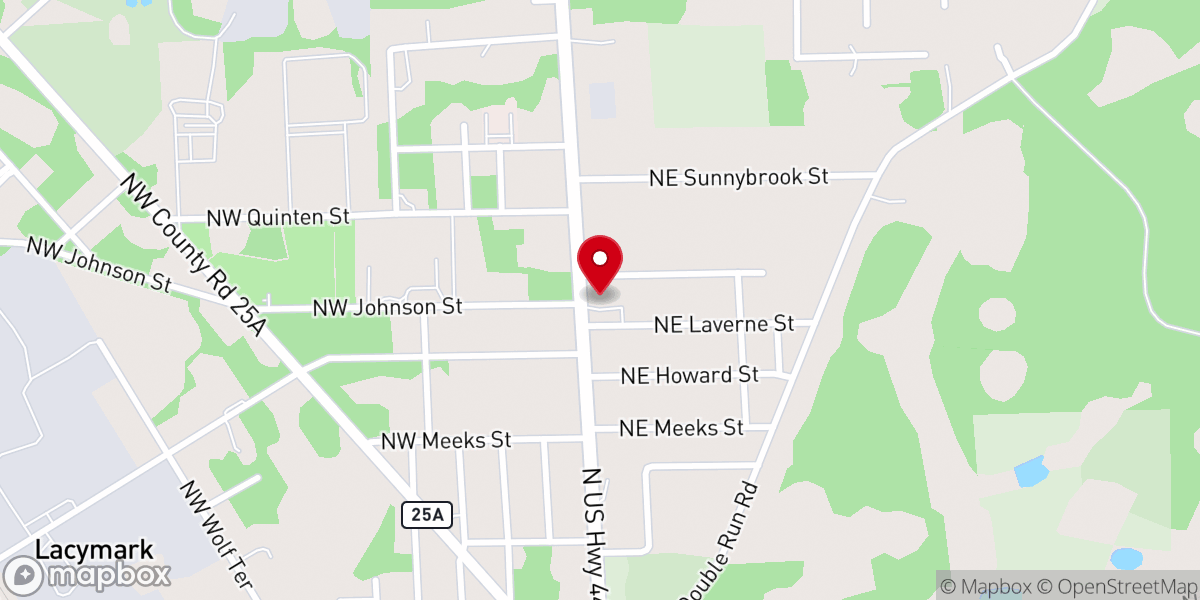 Map showing location of Pine Grove Baptist Church