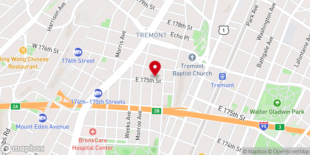 Map showing location of Tabernacle of Joy Seventh-day Adventist Church