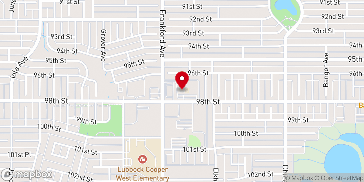 Map showing location of Hope Lutheran Church