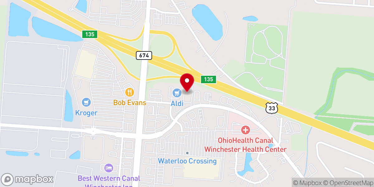 Map showing location of Fellowship Baptist church Winchester oh