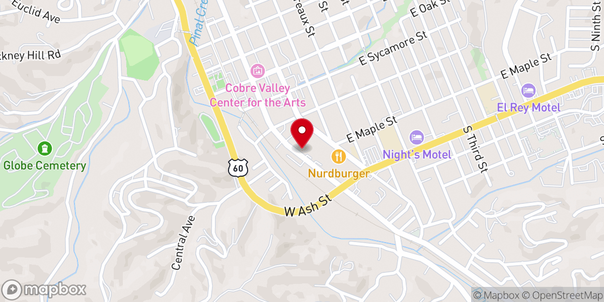 Map showing location of First Christian Church