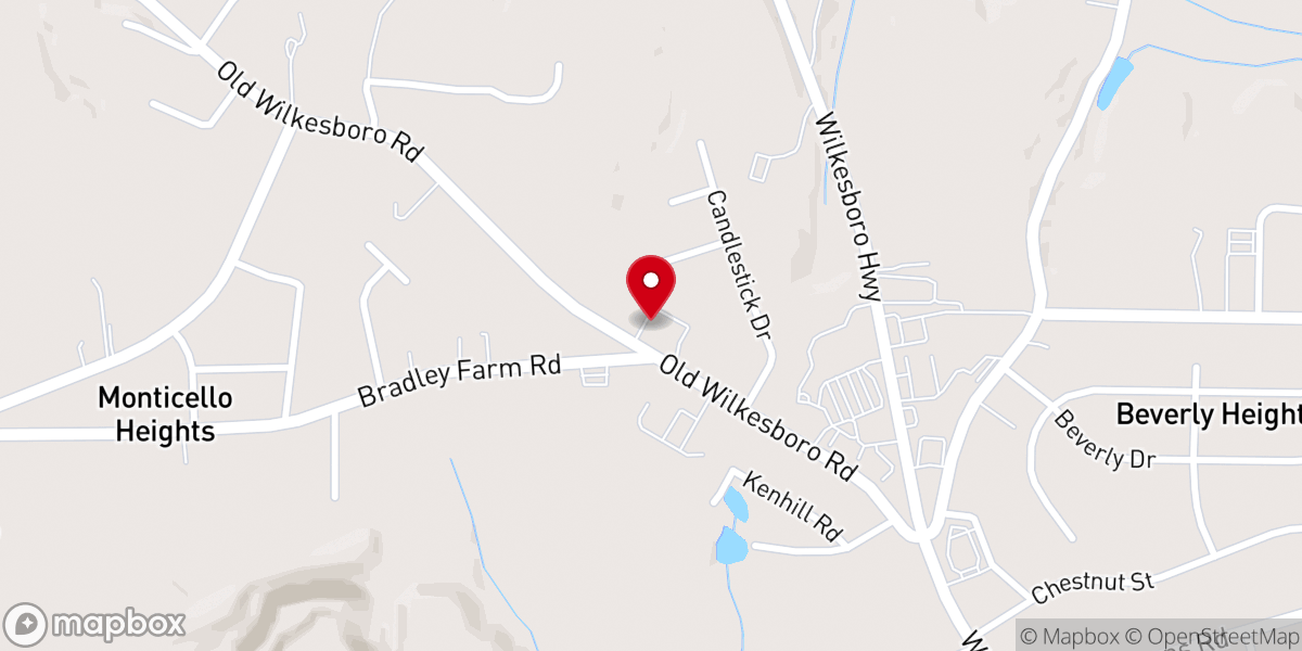 Map showing location of St Mark Baptist Church