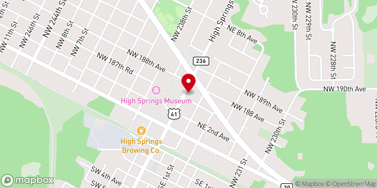 Map showing location of Thompson Flower Shop