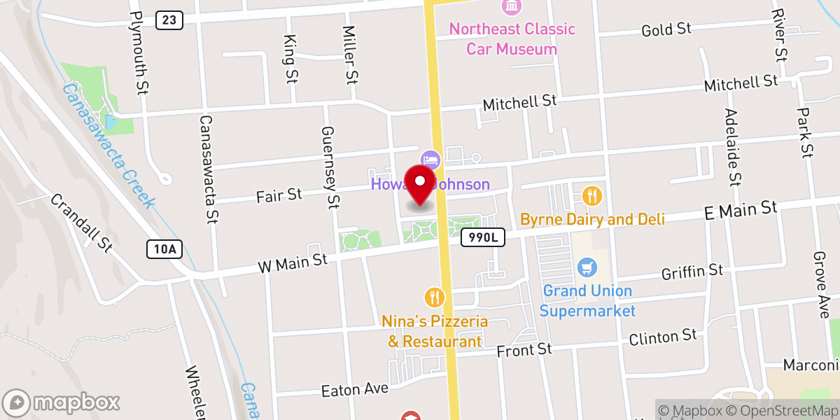 Map showing location of First Baptist Church