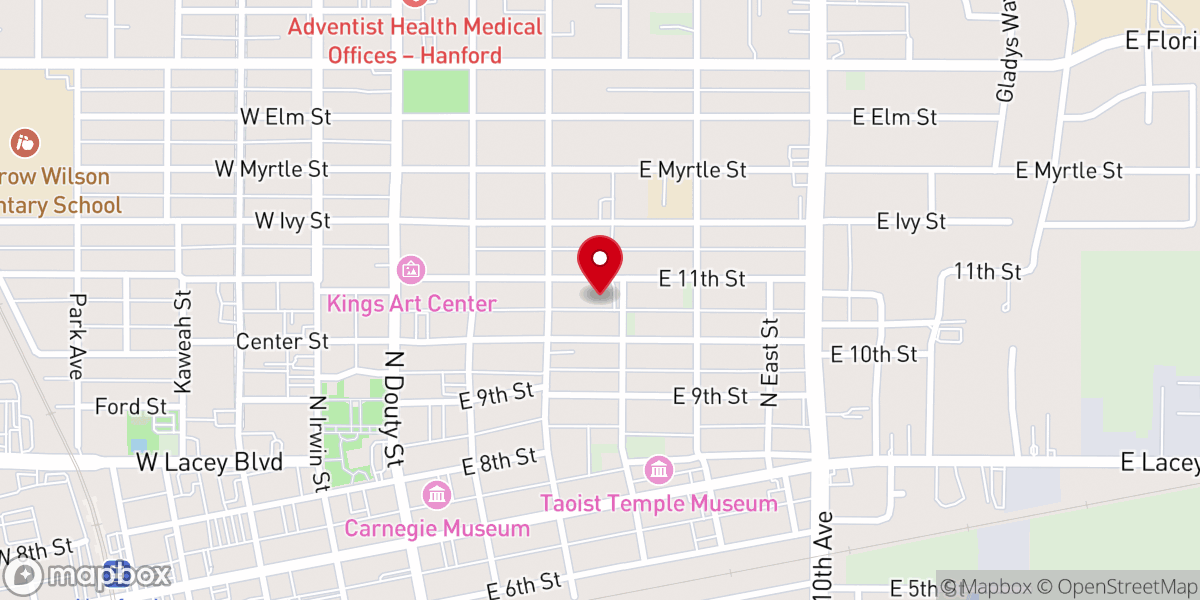 Map showing location of Pentecostal Church of God