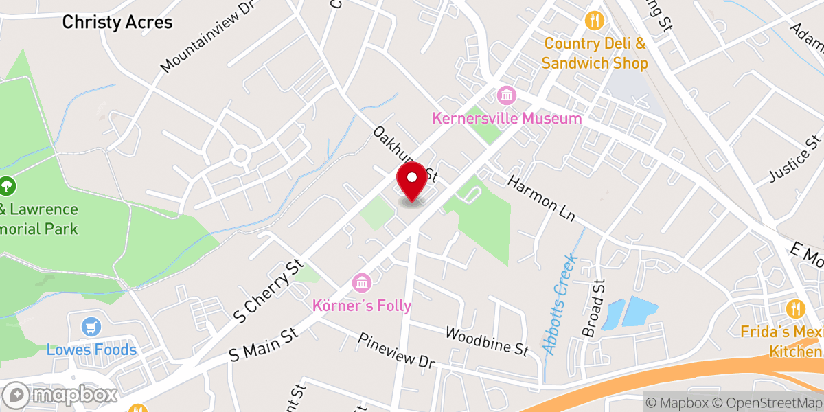 Map showing location of Main Street United Methodist Church
