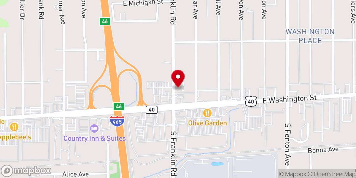 Map showing location of Franklin Road Baptist Church