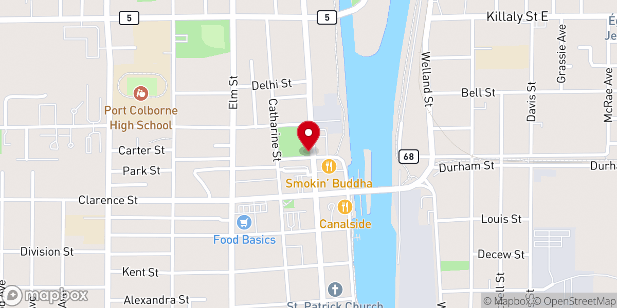 Map showing location of Port Colborne Historical & Marine Museum