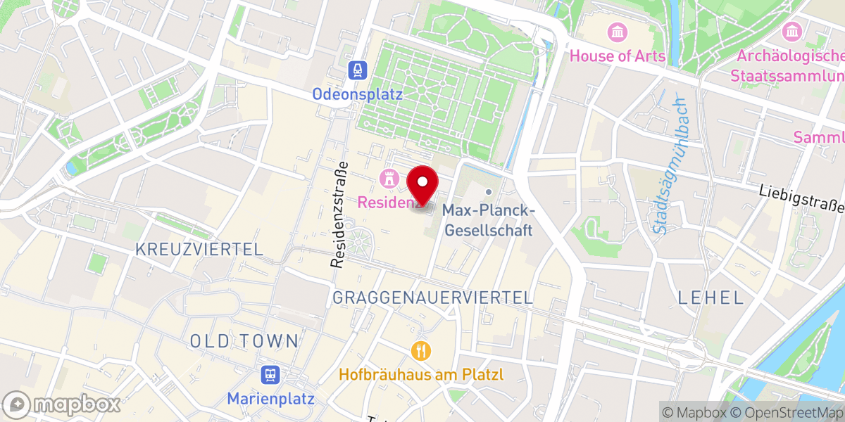 Map showing location of Allerheiligen-Hofkirche