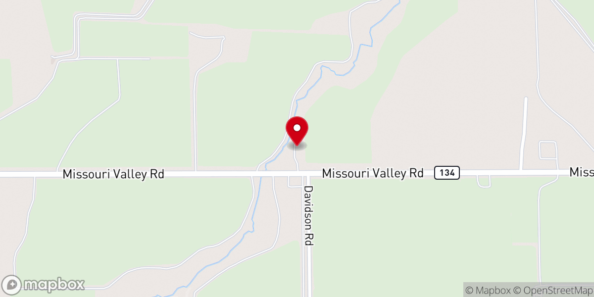 Map showing location of Missouri Valley Church