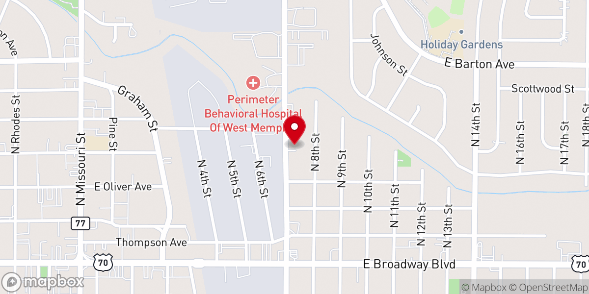 Map showing location of Bethel Church of God in Christ