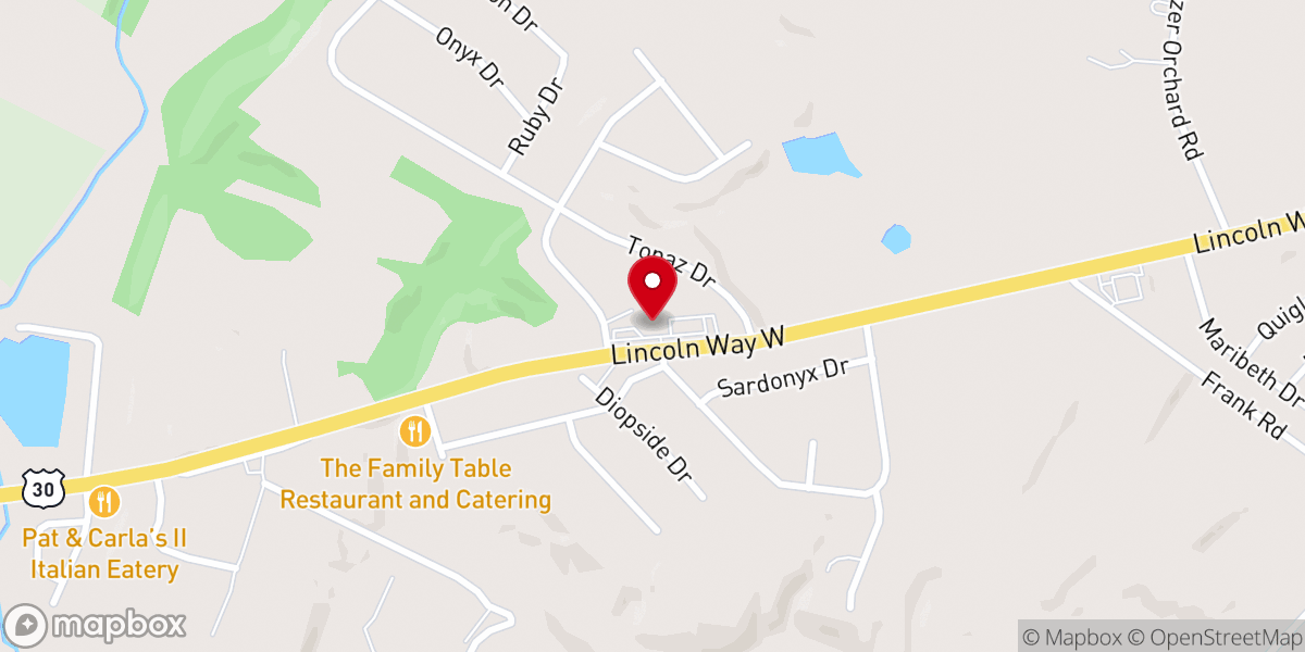 Map showing location of West Side Brethren in Christ Church