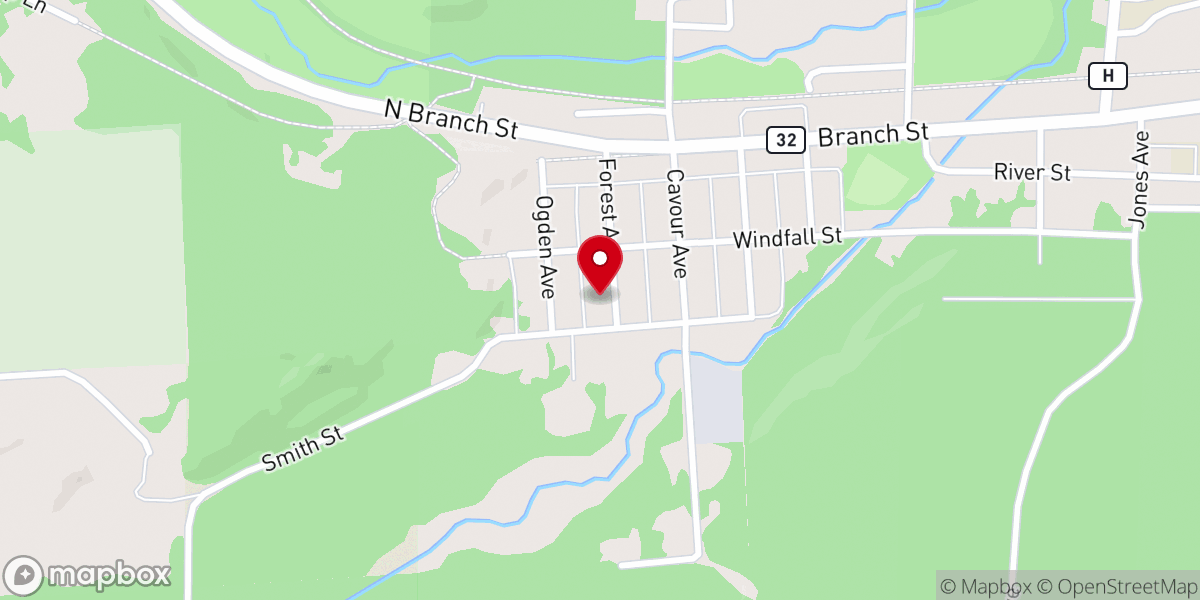 Map showing location of Trinity Lutheran Church
