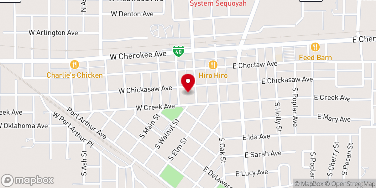 Map showing location of First Baptist Church