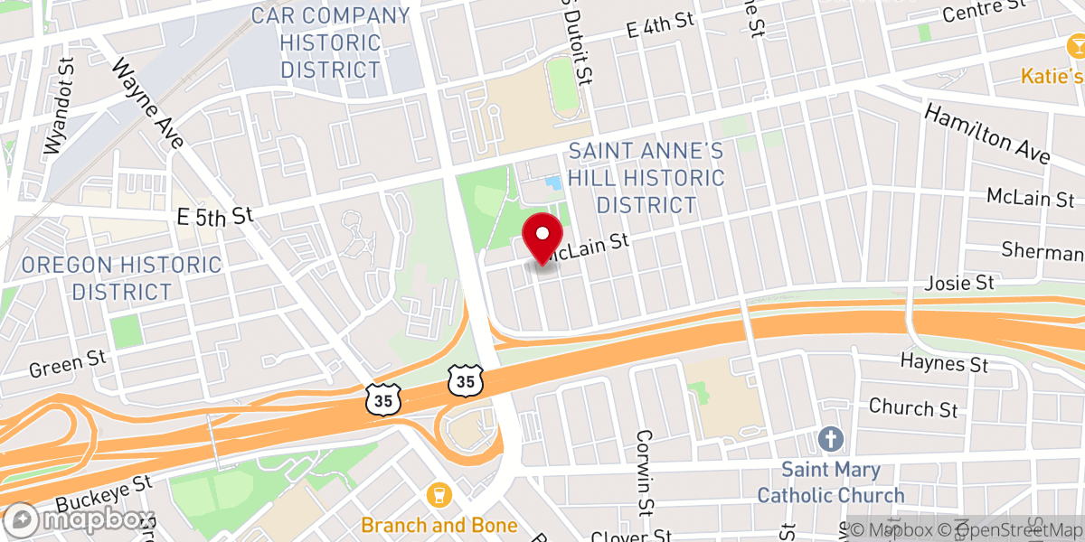 Map showing location of Saint Luke United Church of Christ