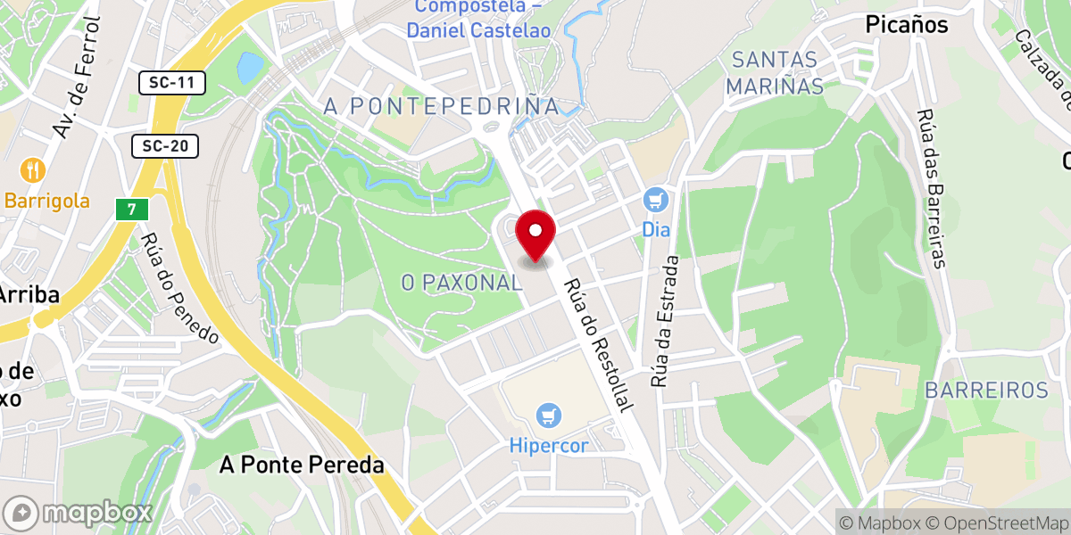 Map showing location of Iglesia Bíblica de Santiago de Compostela
