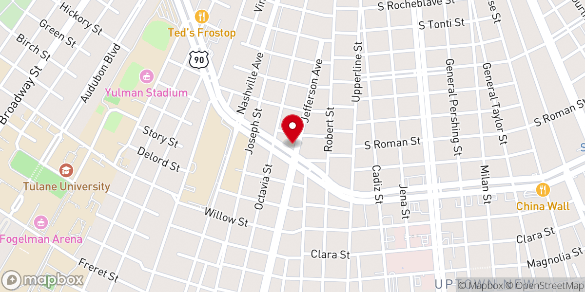 Map showing location of First Presbyterian Church