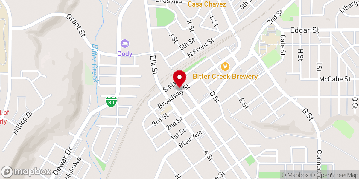 Map showing location of Hospice of Sweetwater County