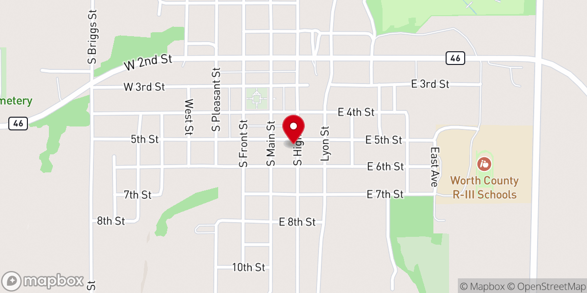 Map showing location of Christian Church