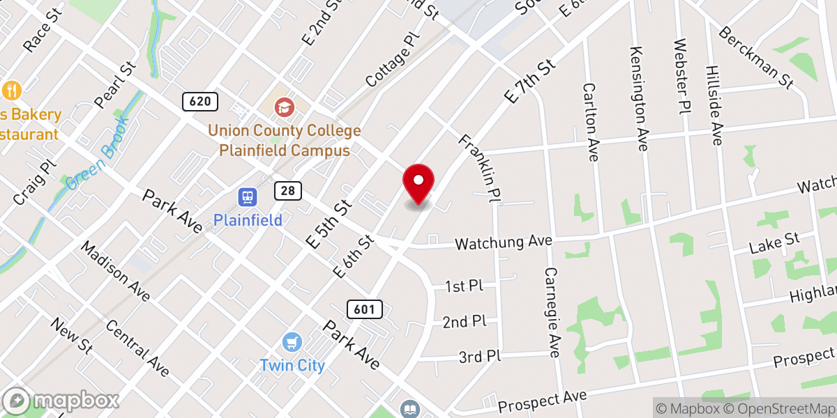 Map showing location of New Covenant Church Plainfield