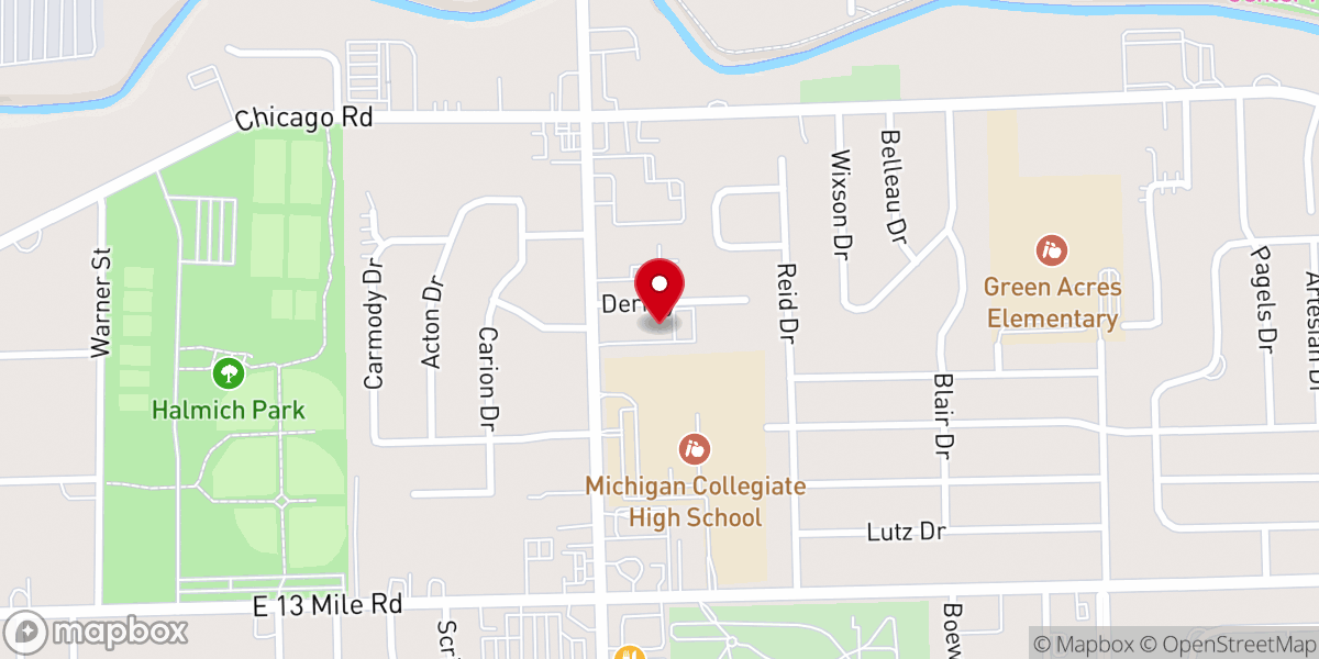 Map showing location of romanian church warren michigan