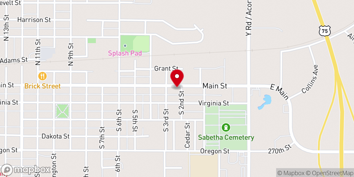 Map showing location of Church of the Brethren