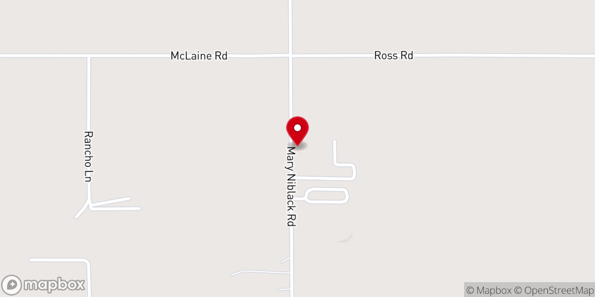 Map showing location of Mary Niblack Baptist Church