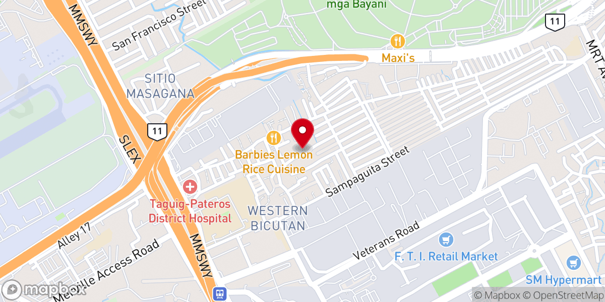 Map showing location of Bethany Baptist Church - Taguig City