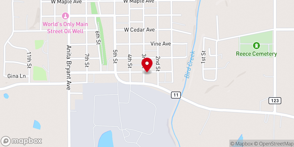 Map showing location of St. Mary's Catholic Church