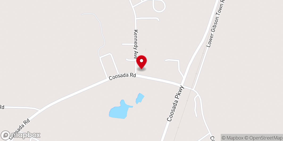 Map showing location of Coosada Baptist Church