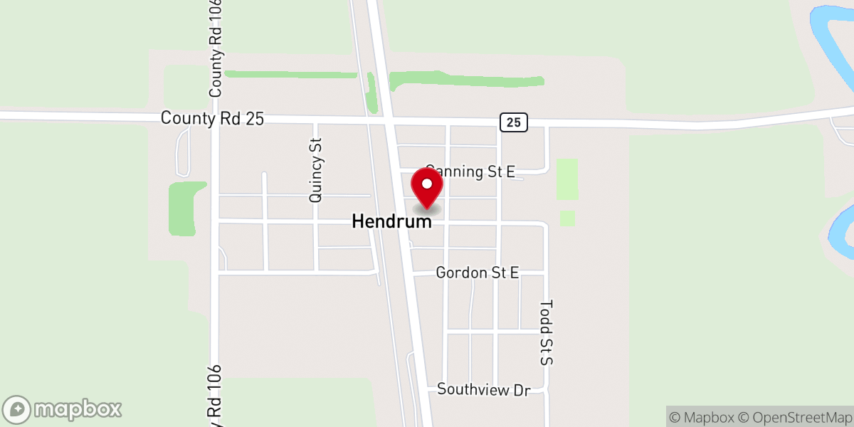 Map showing location of City of Hendrum