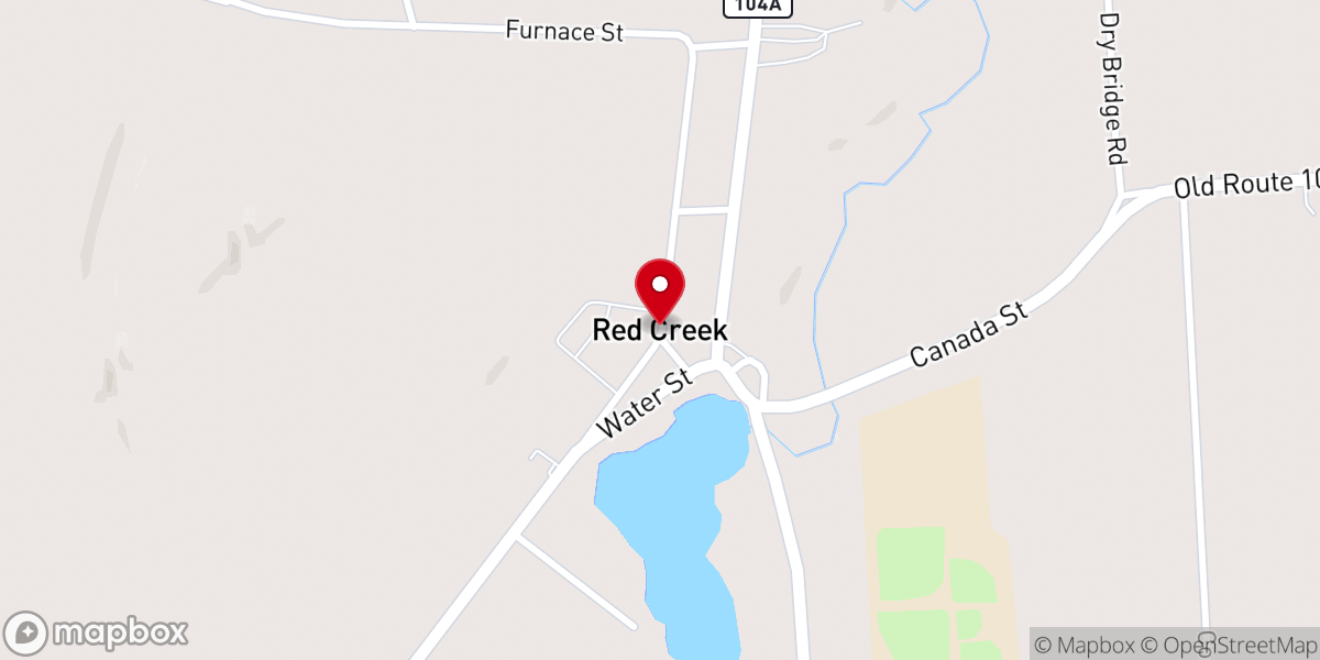 Map showing location of Red Creek