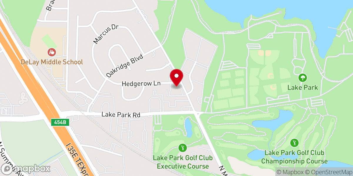 Map showing location of Heart of the City Lewisville