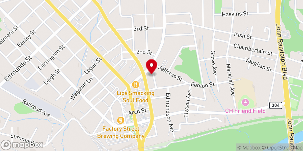 Map showing location of Trinity Episcopal Church