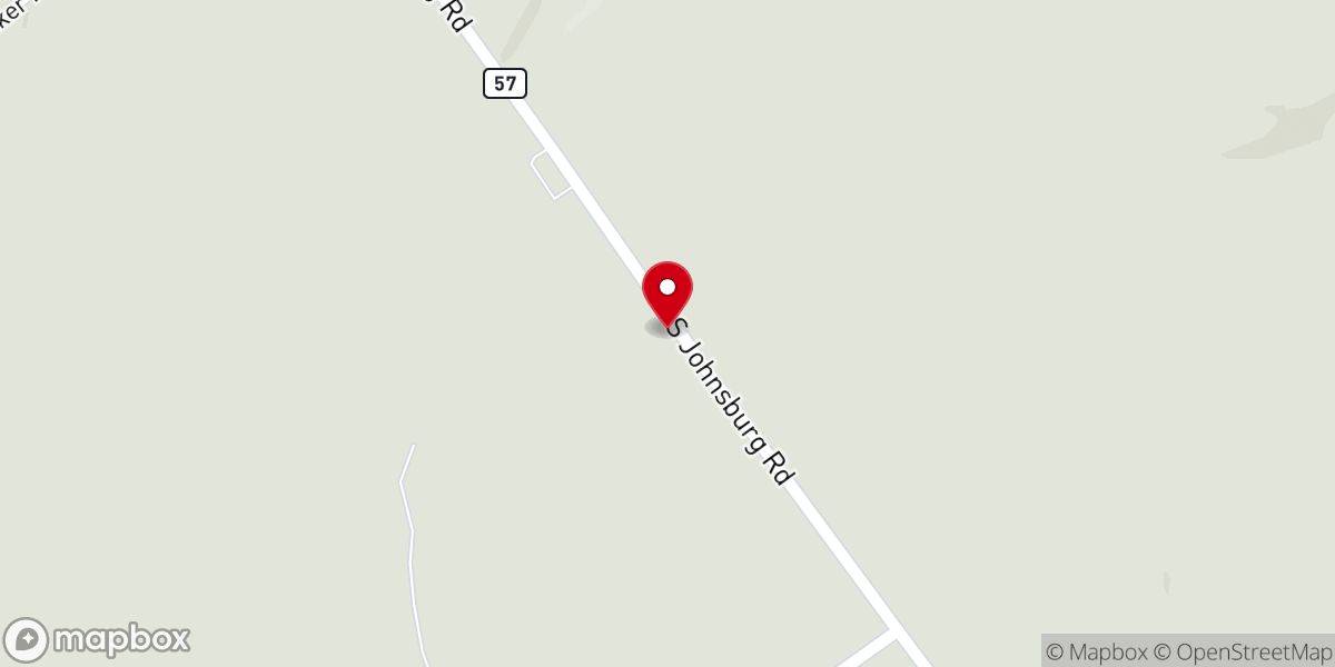 Map showing location of Thurman Baptist Church