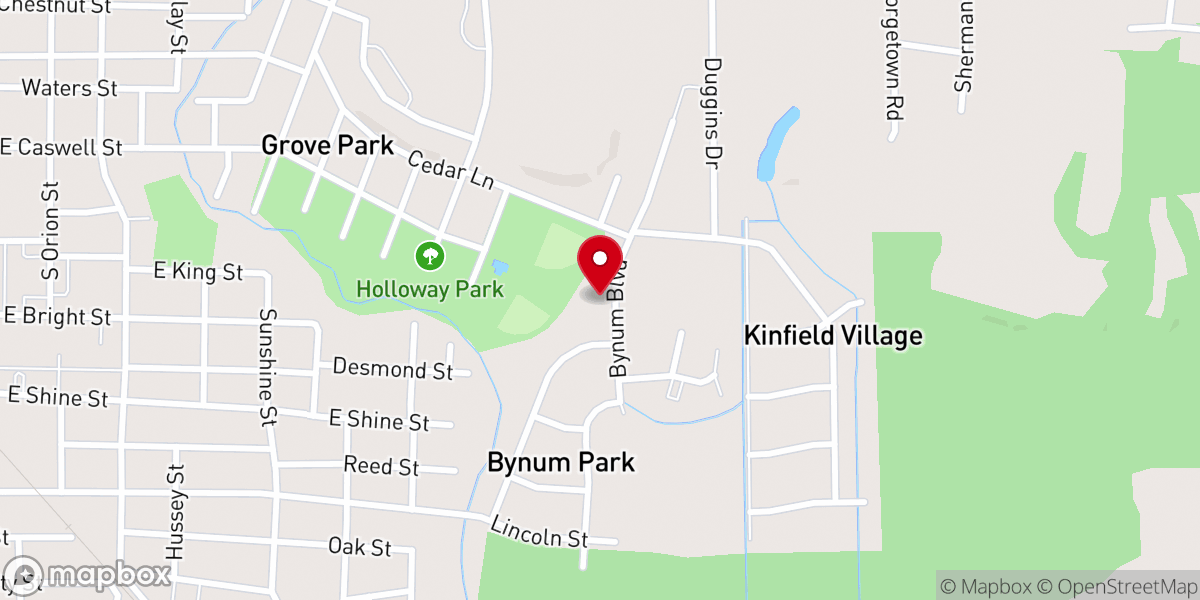 Map showing location of East Kinston Church of Christ