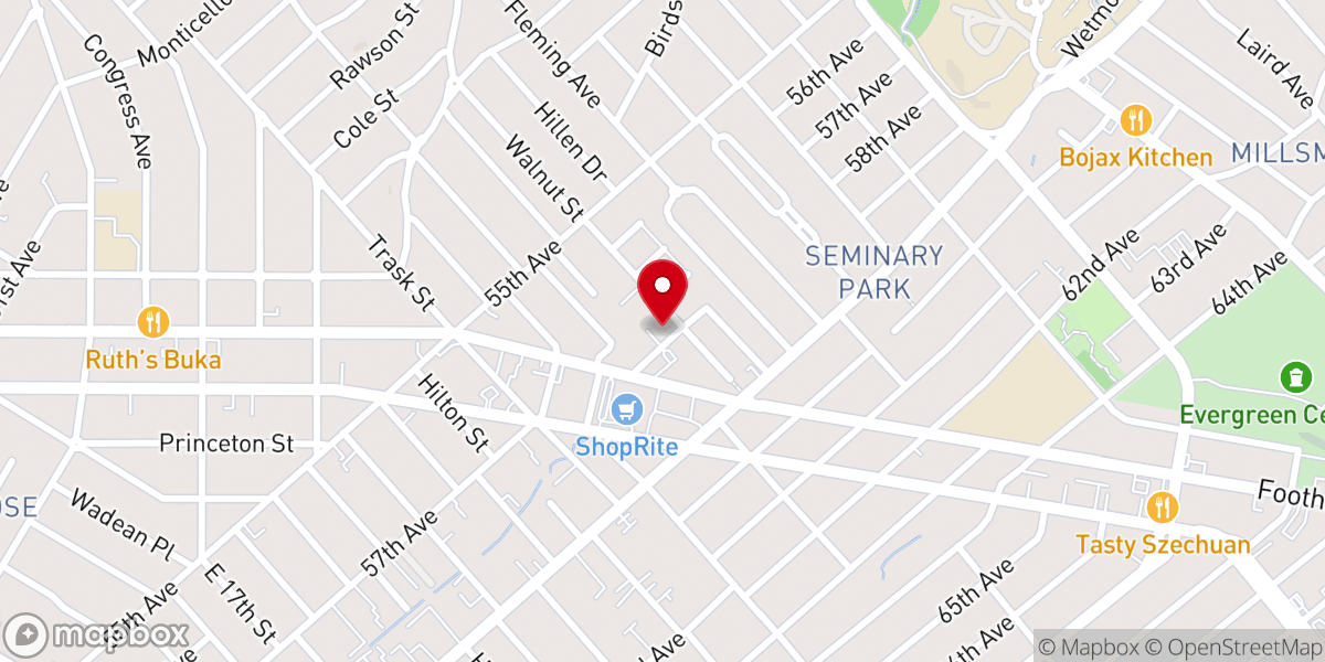 Map showing location of New Hope Church of God in Christ