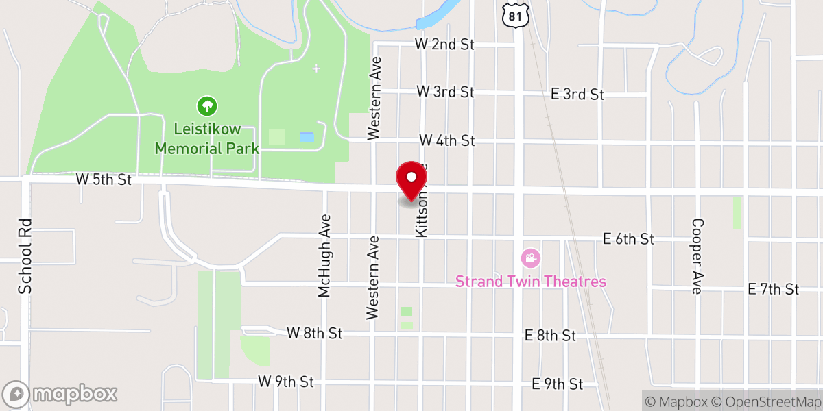 Map showing location of Apostolic Faith Church