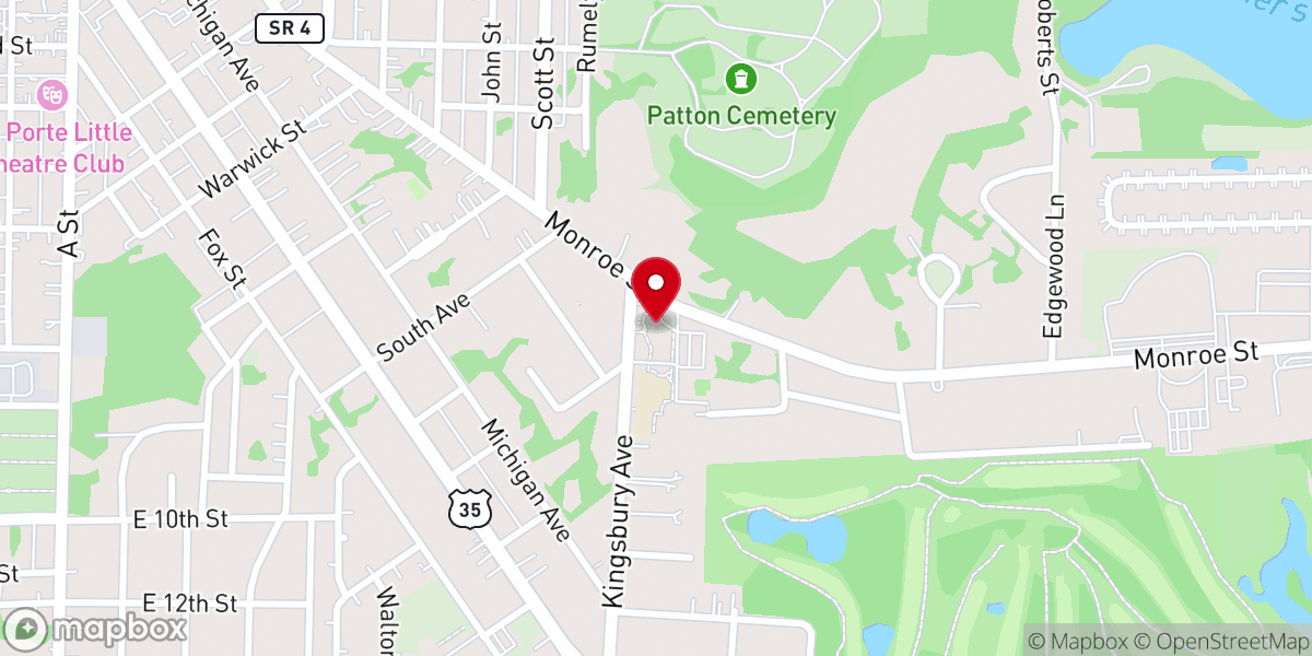 Map showing location of Saint John's Lutheran Church