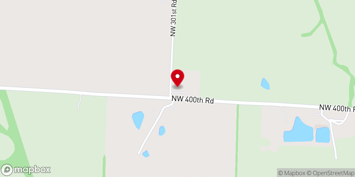 Map showing location of Warrensburg Mennonite Church