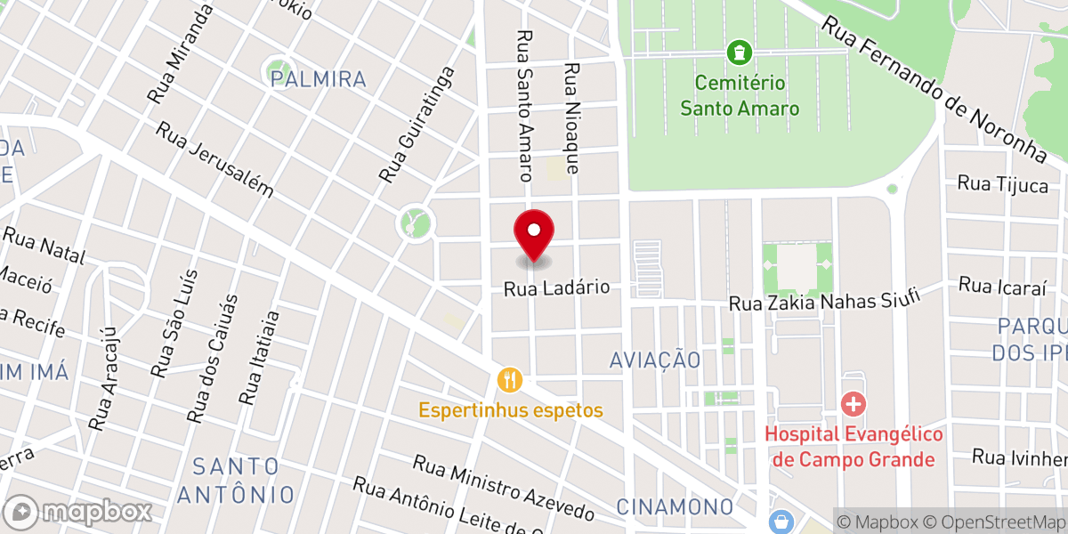 Map showing location of IGREJA BATISTA NOVA JERUSALEM - CAMPO GRANDE
