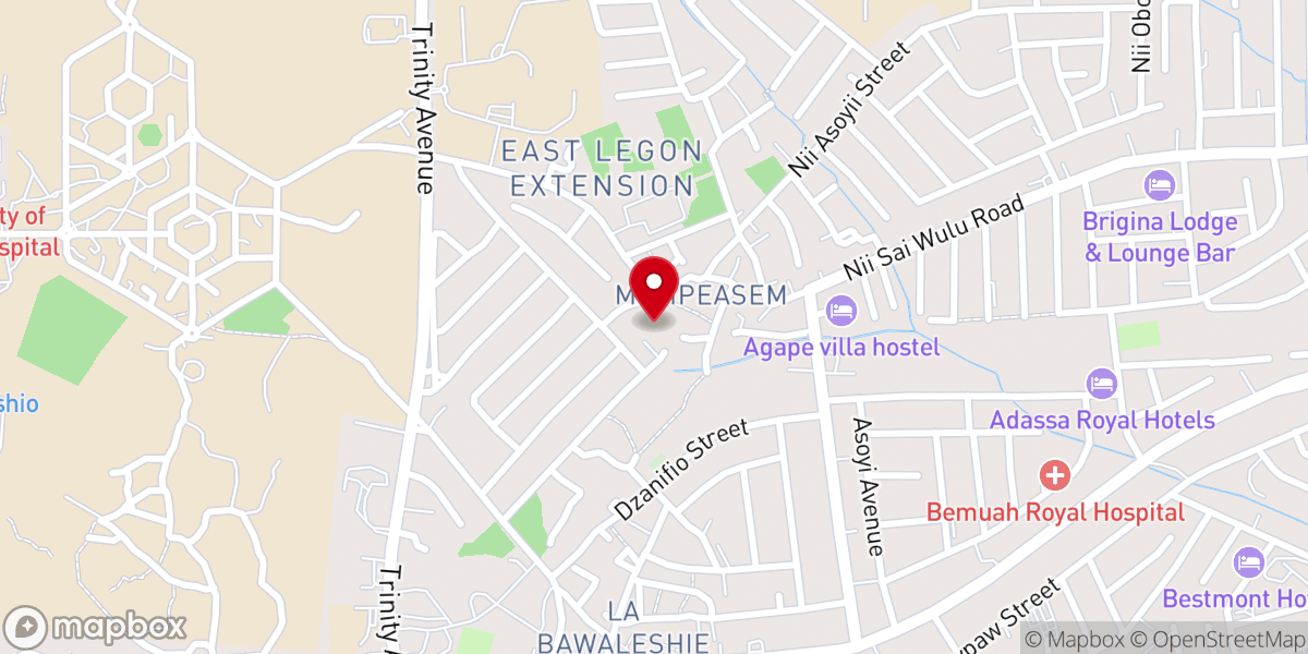 Map showing location of Mempeasem Mount Zion Presbyterian Church