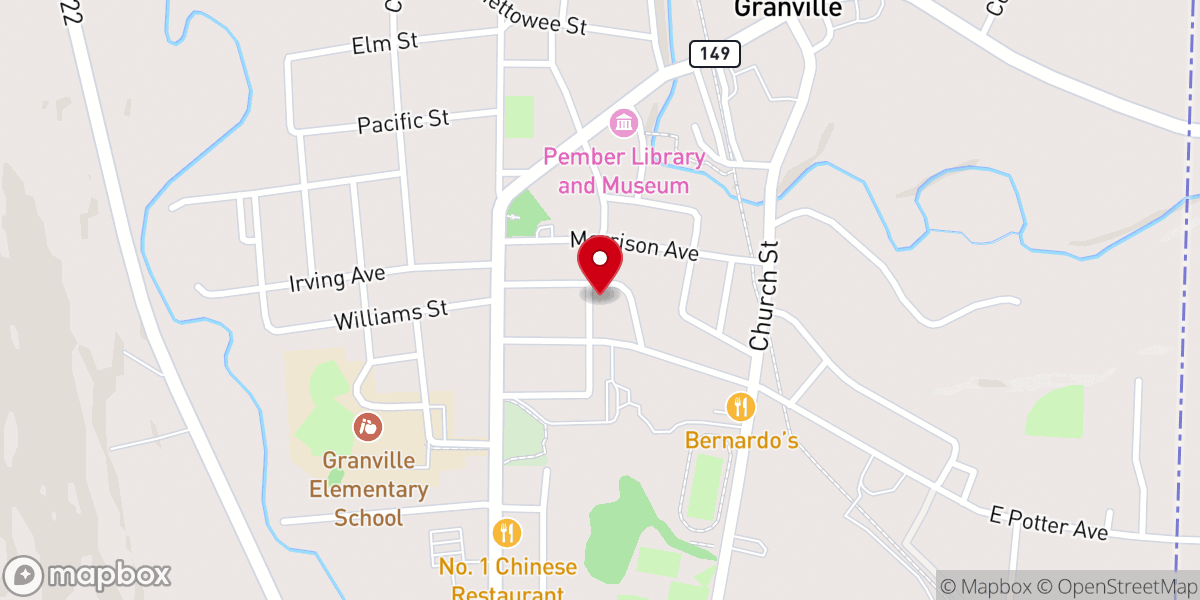Map showing location of Granville Assembly of God