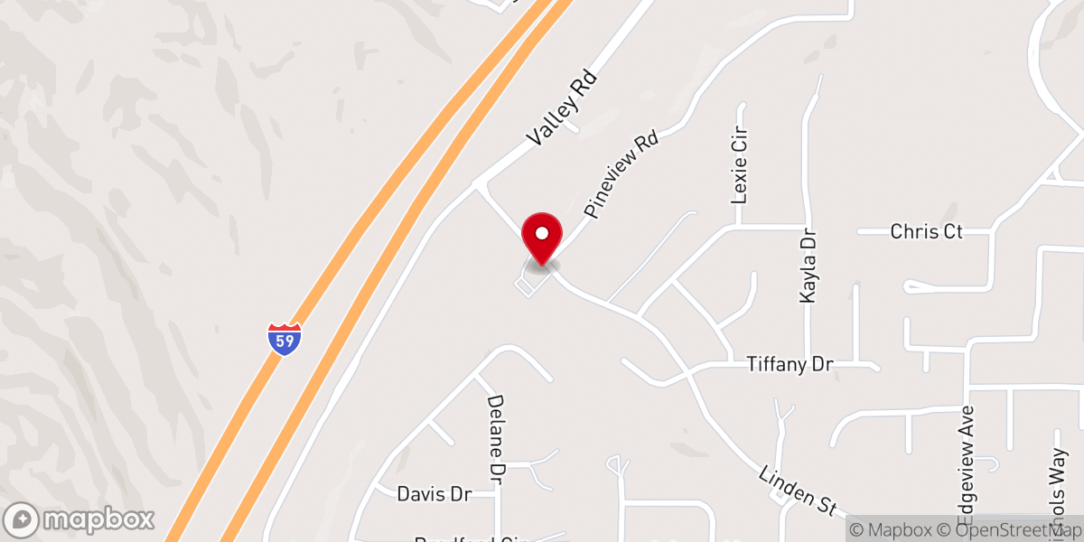 Map showing location of Mt Joy Baptist Church - Trussville