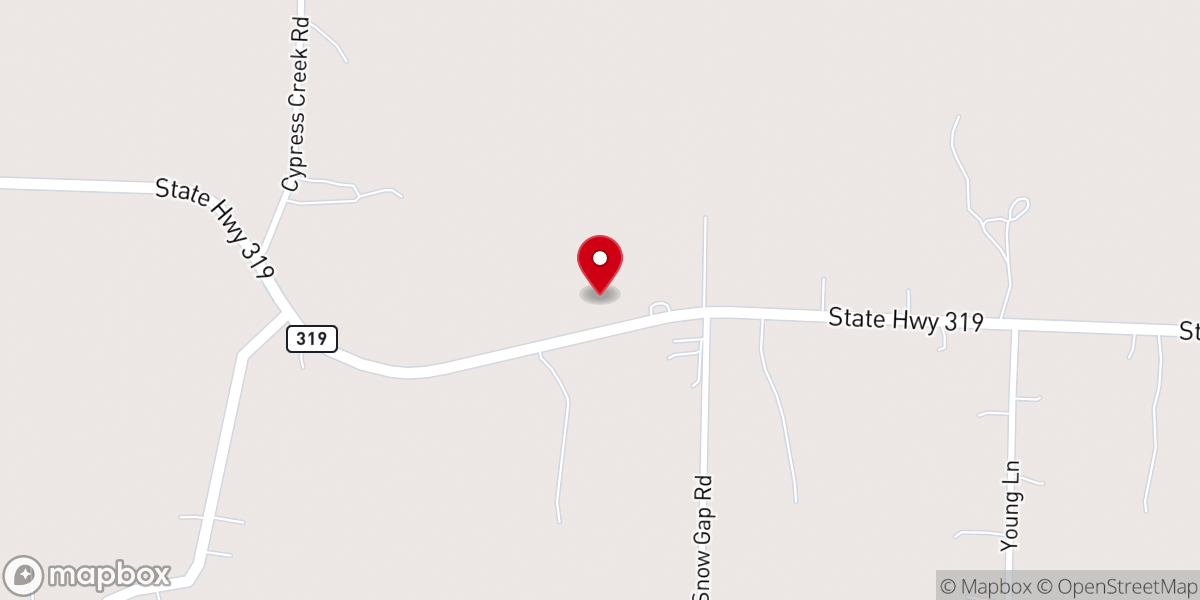 Map showing location of Woodrow Church of Christ