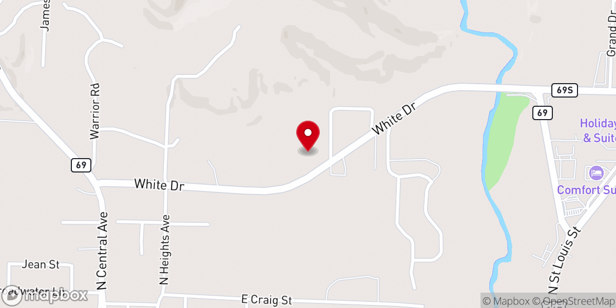 Map showing location of White Drive Baptist Church