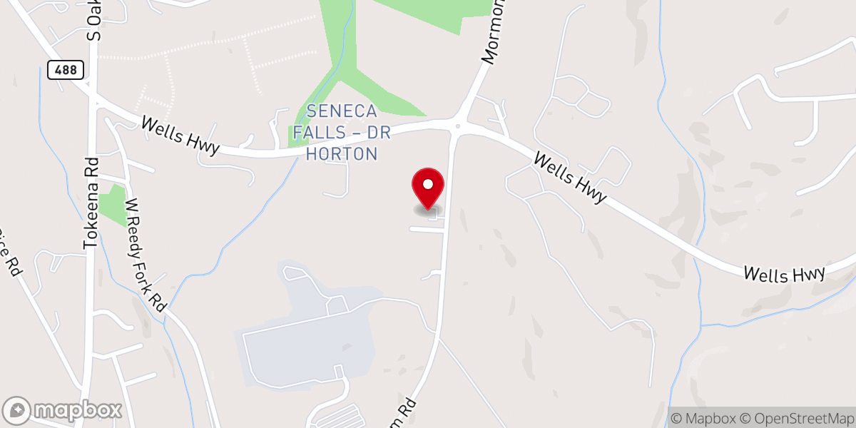 Map showing location of Richland Bapist Church