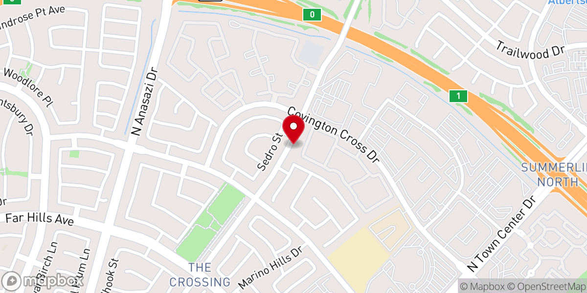 Map showing location of Crosswinds Community Church