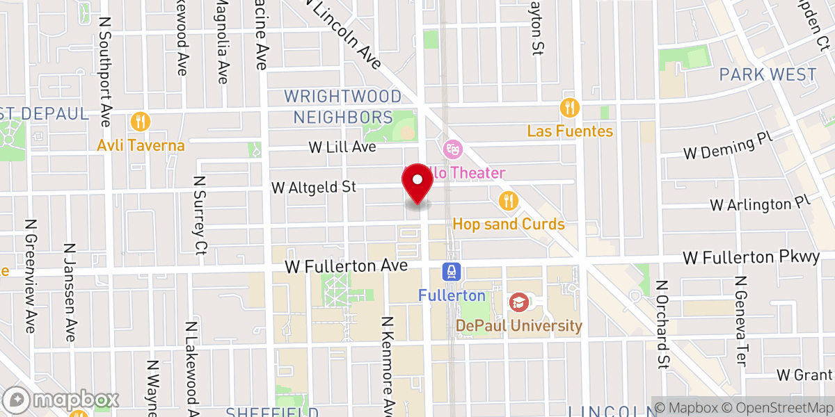 Map showing location of Lincoln Park UBF