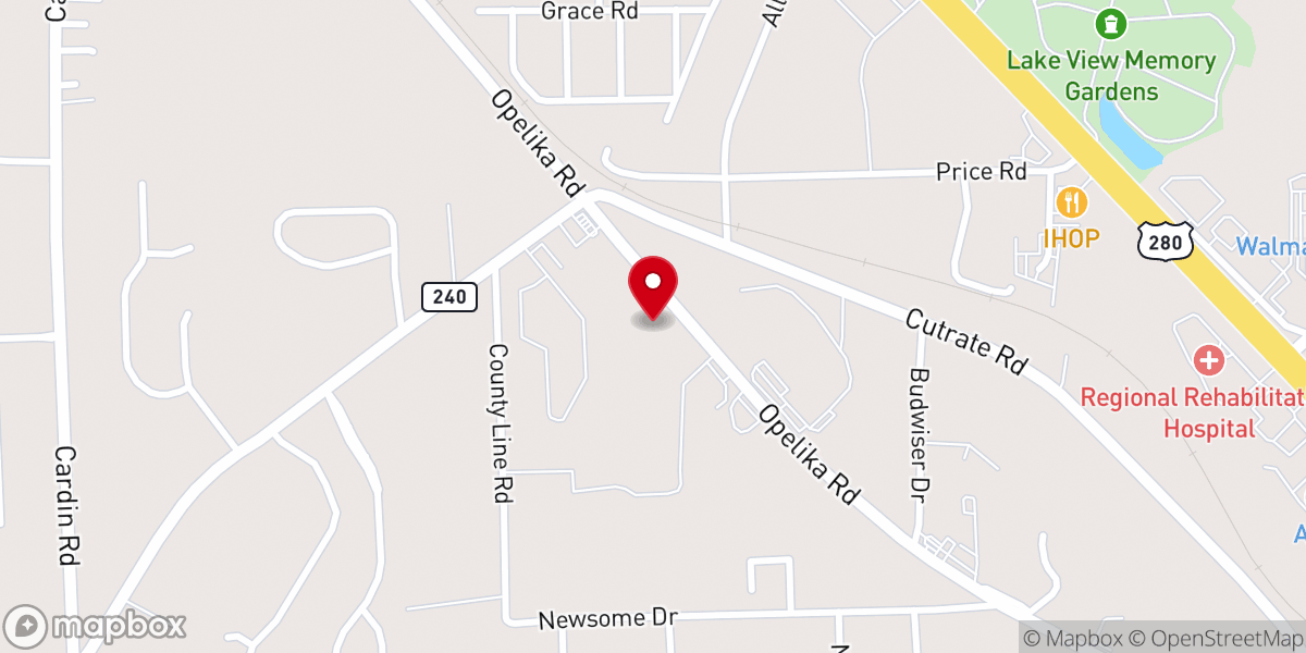 Map showing location of Emanuel Baptist Church
